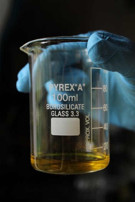 Laboratory beaker representing scientific precision in service