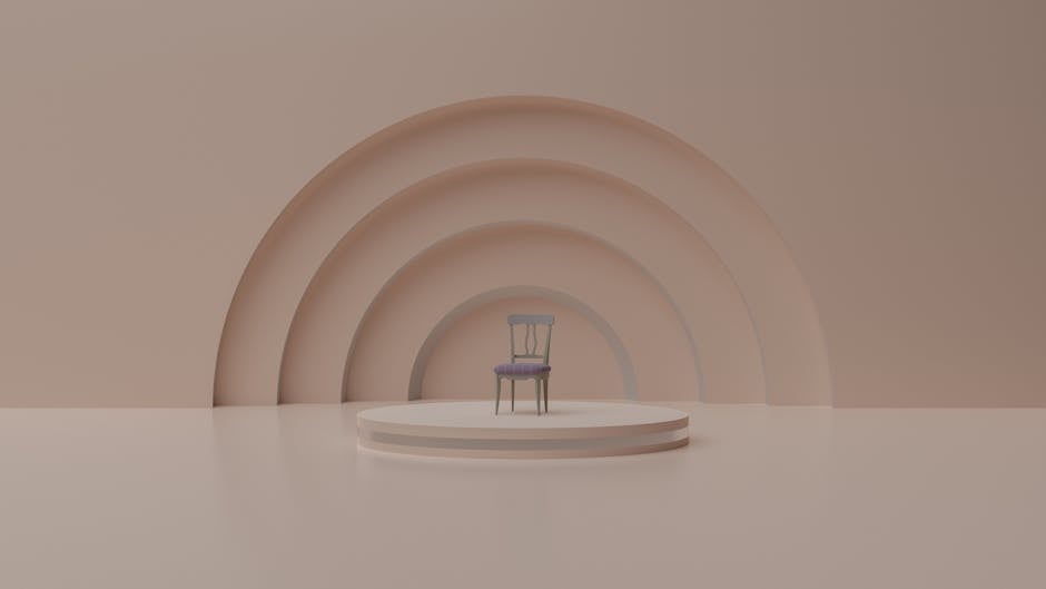 Single chair on an architectural stage